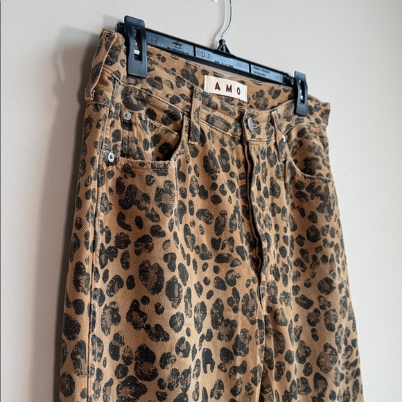 AMO Loverboy Leopard Printed Raw Hem Jeans - 29 - Picture 4 of 6